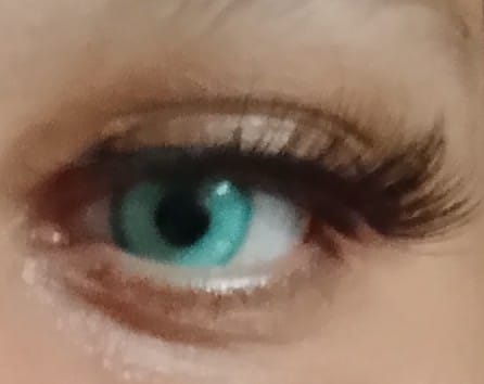 Customer photo review of Cosplay Fairy Mint Green Colored Contact Lenses