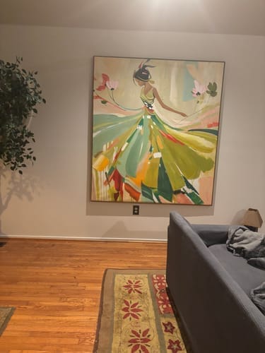 Customer photo review of Impressionist Dancing Muse Abstract Sage Green Wall Art - EH#0196