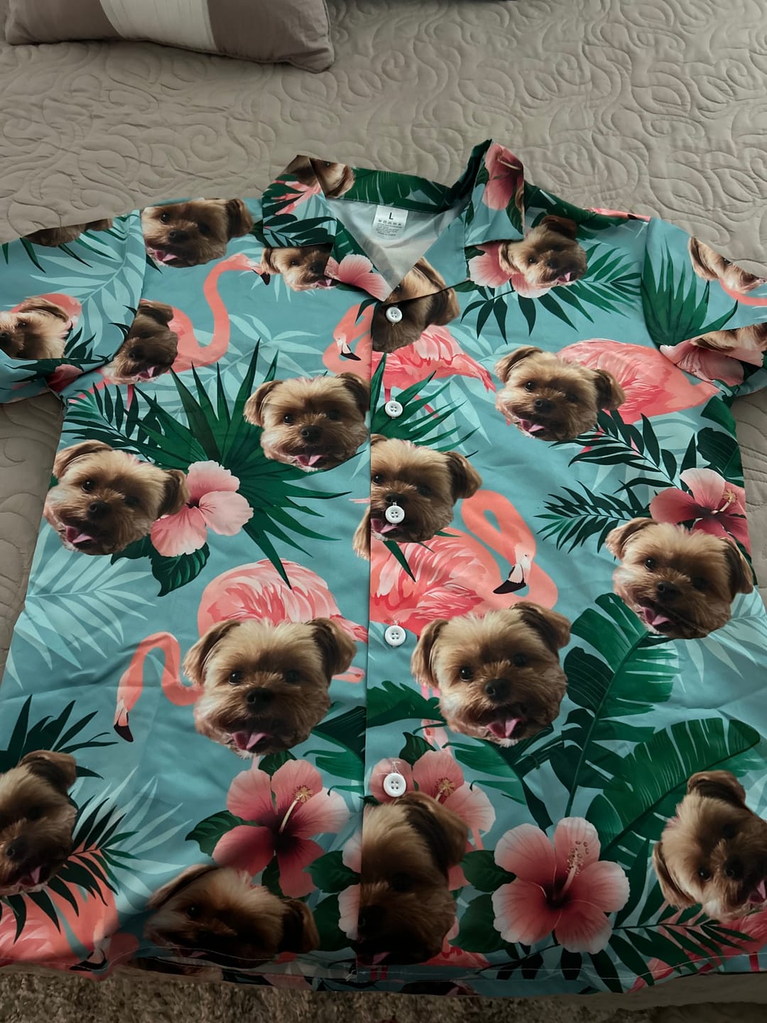 Customer photo review of Flamboyant print  - Personalized Hawaiian Shirt