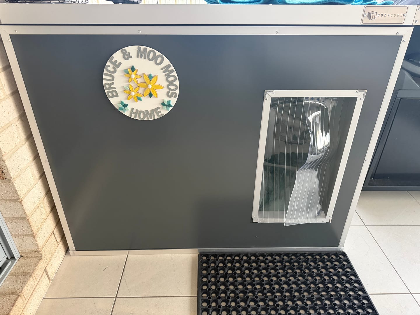 Customer photo review of CozyCube Coldroom Panel Insulated Dog House