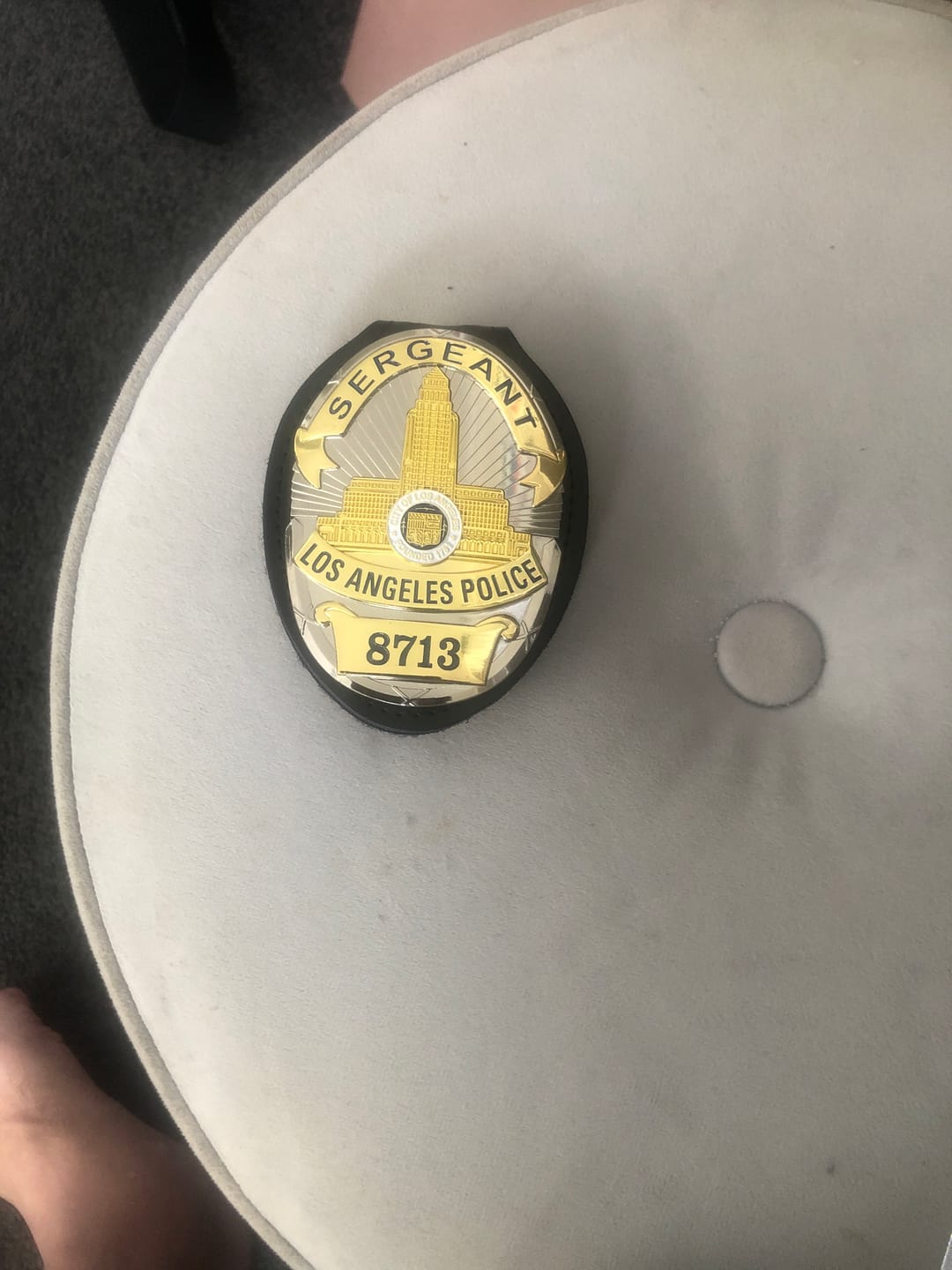 Customer photo review of LAPD Los Angeles Sergeant Police Office Badge Customizable Number