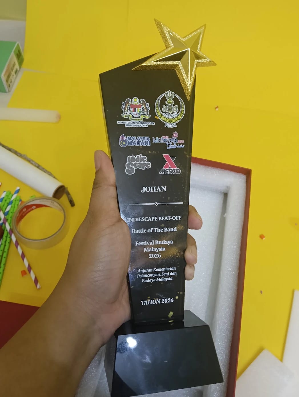 Customer photo review of Design B Crystal Trophy