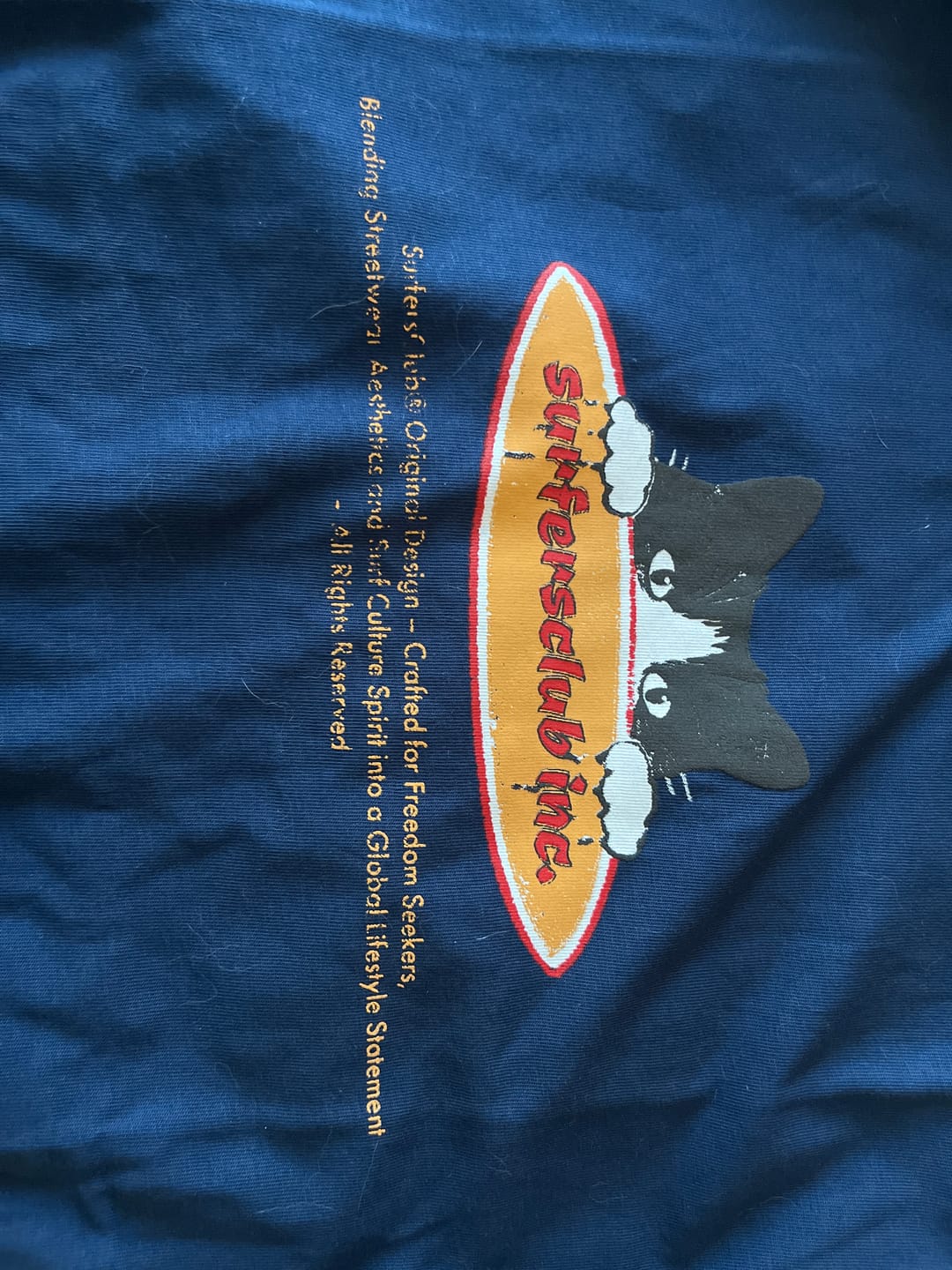 Customer photo review of Surfer Cat — Boxy Oversized Tee Navy