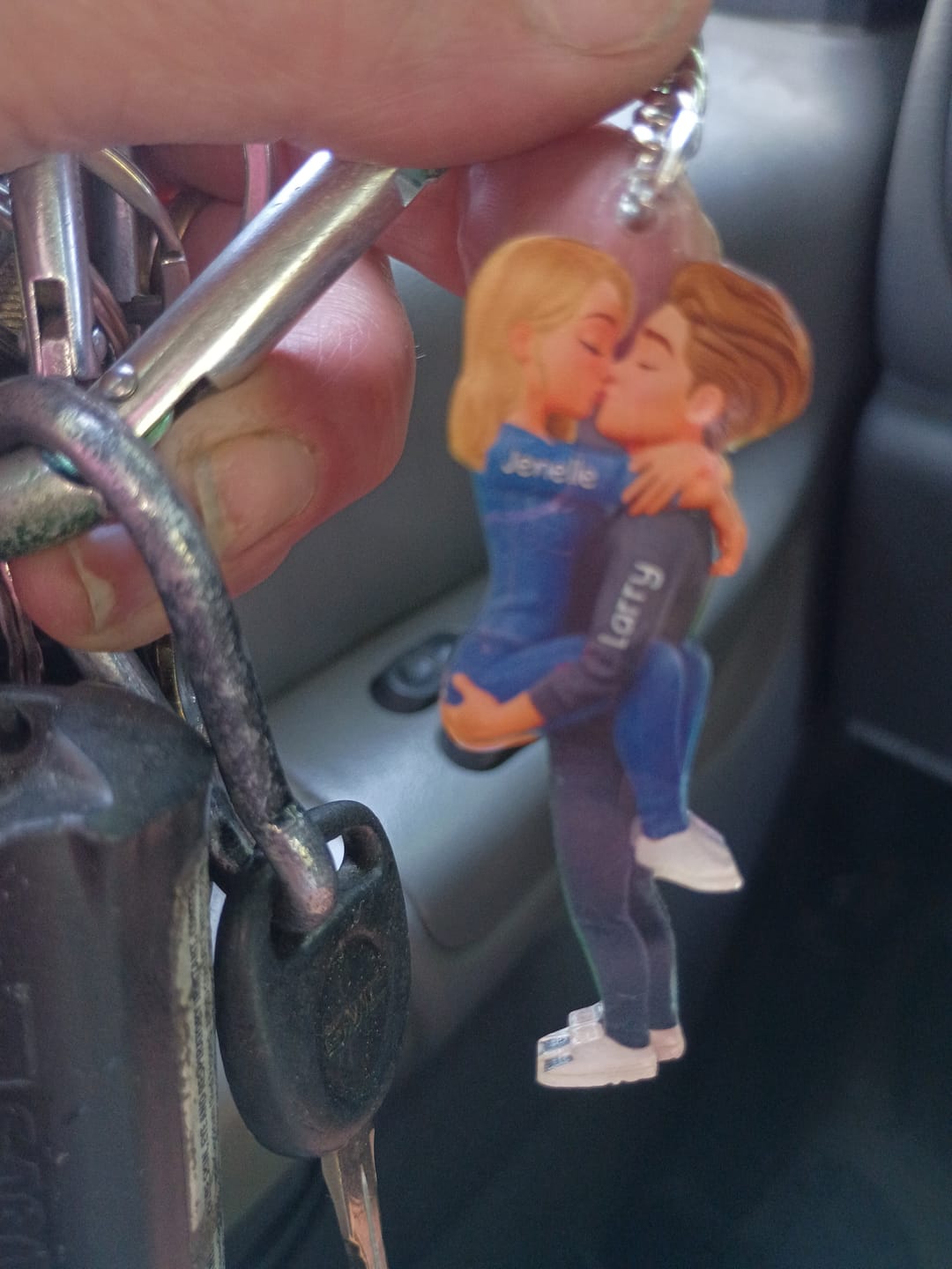 Customer photo review of Kissing Couple - Personalized Keychain, Gift for Couple