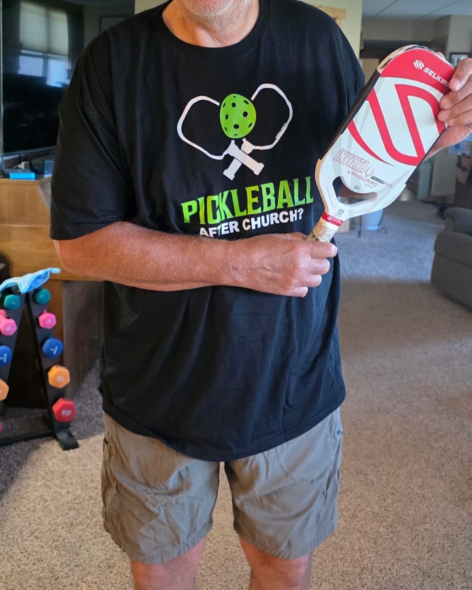 Customer photo review of Pickleball After Church Tee