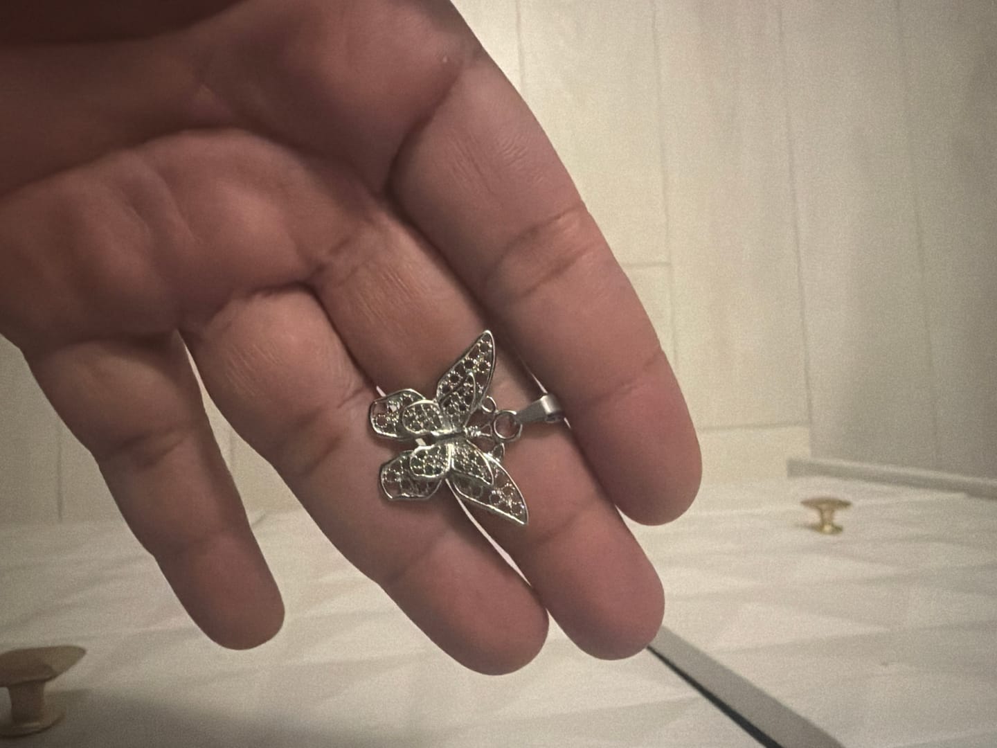Customer photo review of Butterfly Pendant Necklace