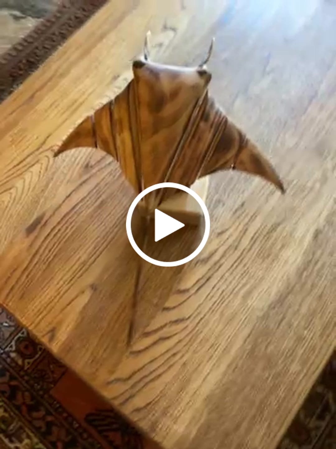 Customer video review of MarinerPoet™ Handcrafted Wooden Manta Ray Automaton