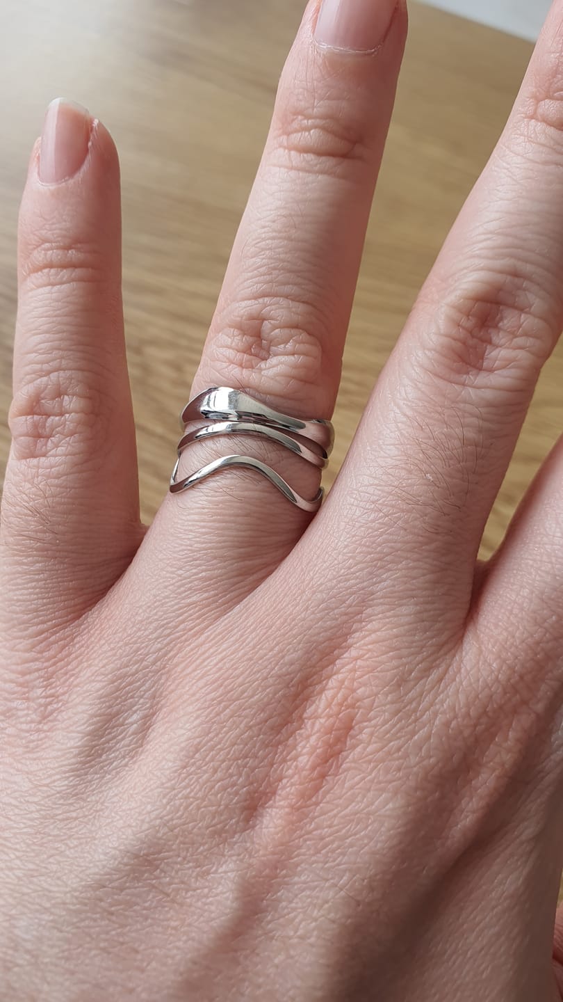 Customer photo review of Anillo Ajustable Pietro Plata
