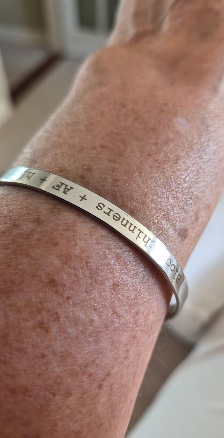 Customer photo review of Silver Personalised Cuff Bracelet