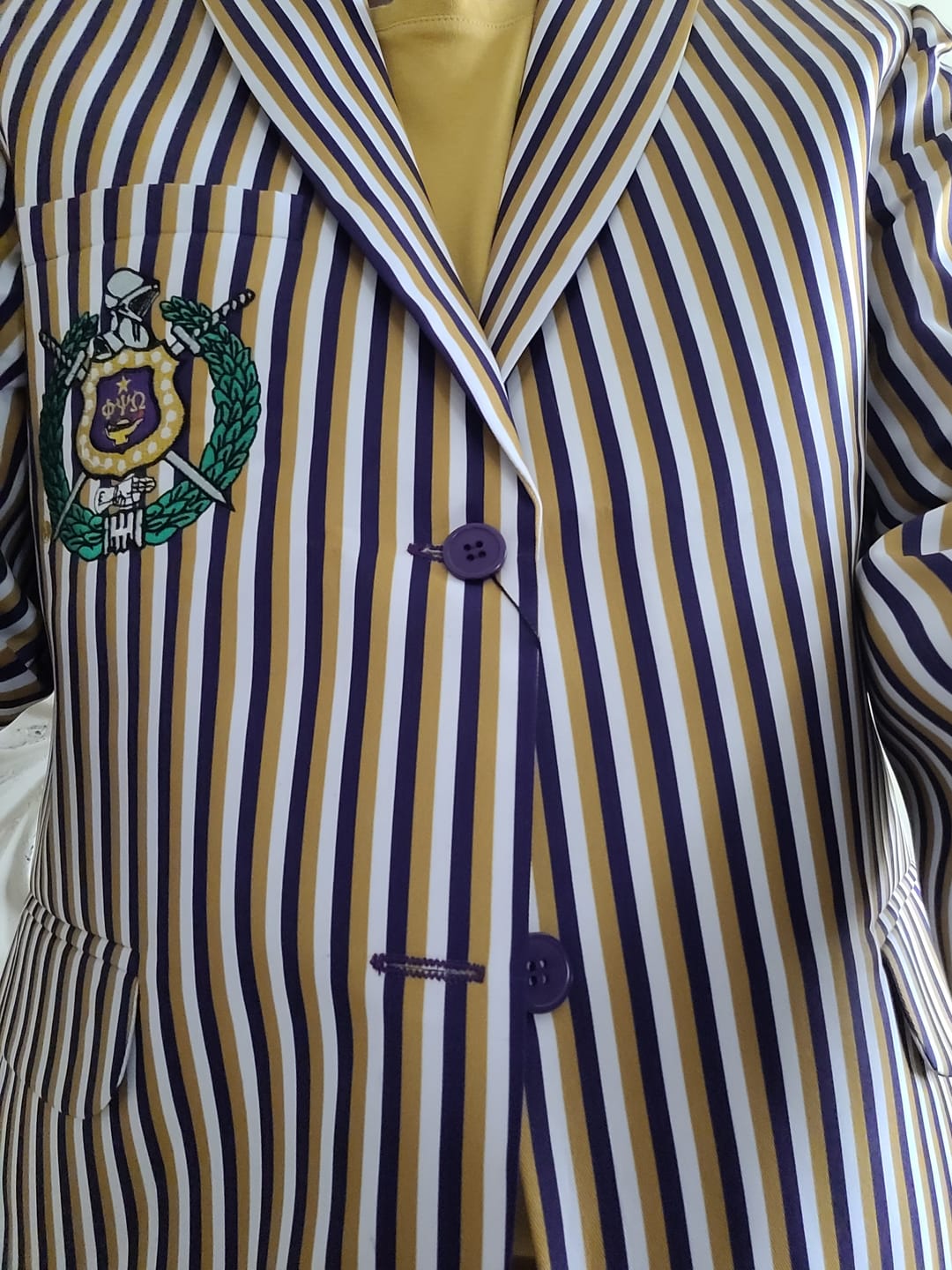 Customer photo review of Omega Striped Blazer