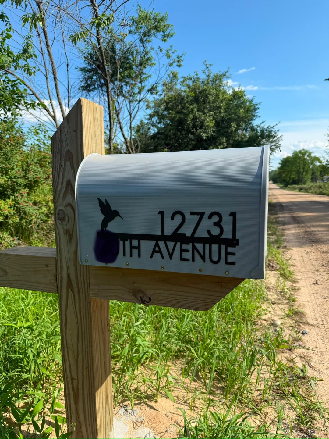 Customer photo review of Special Offer Modern Outdoor House Numbers - 3 Sizes - Personalized Address Signs for House
