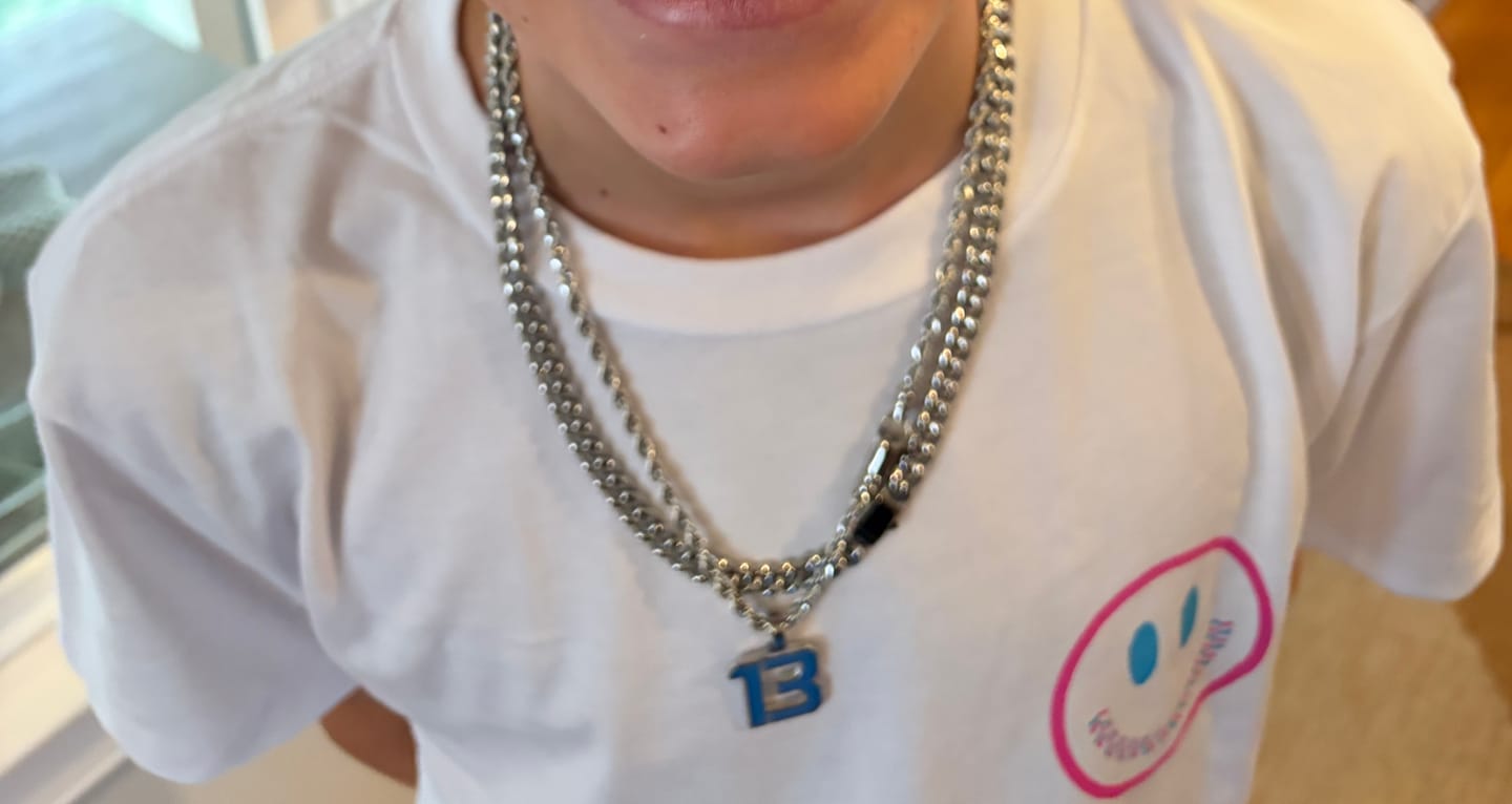Customer photo review of Signature Jersey Number Pendant in Silver