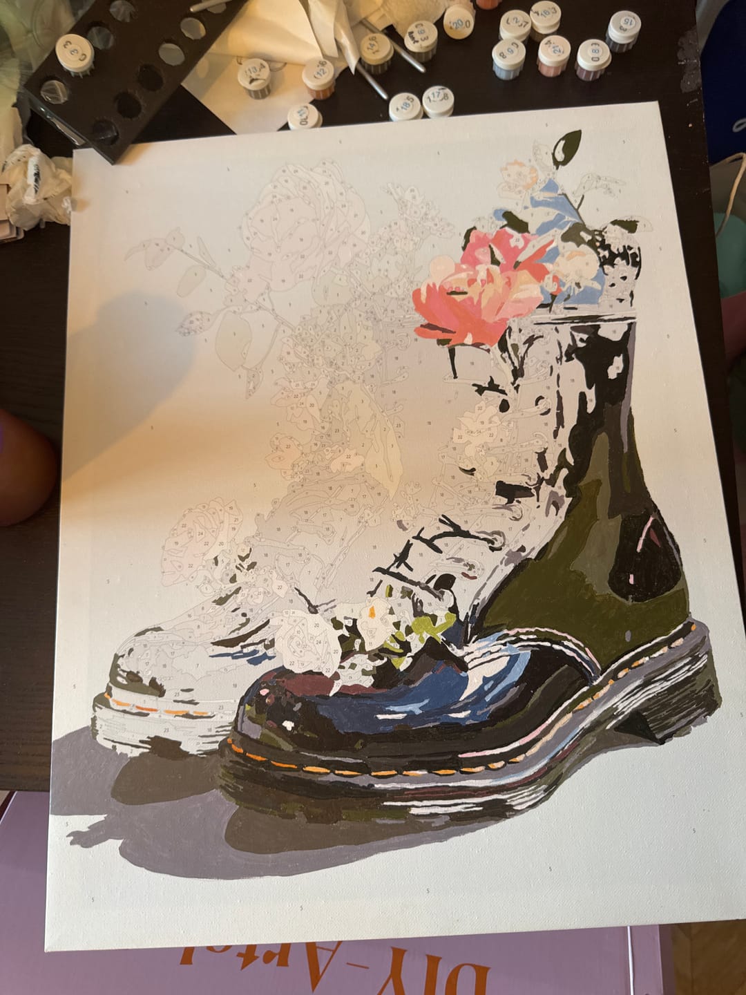 Customer photo review of Wildflowers in Boots | Paint by Number