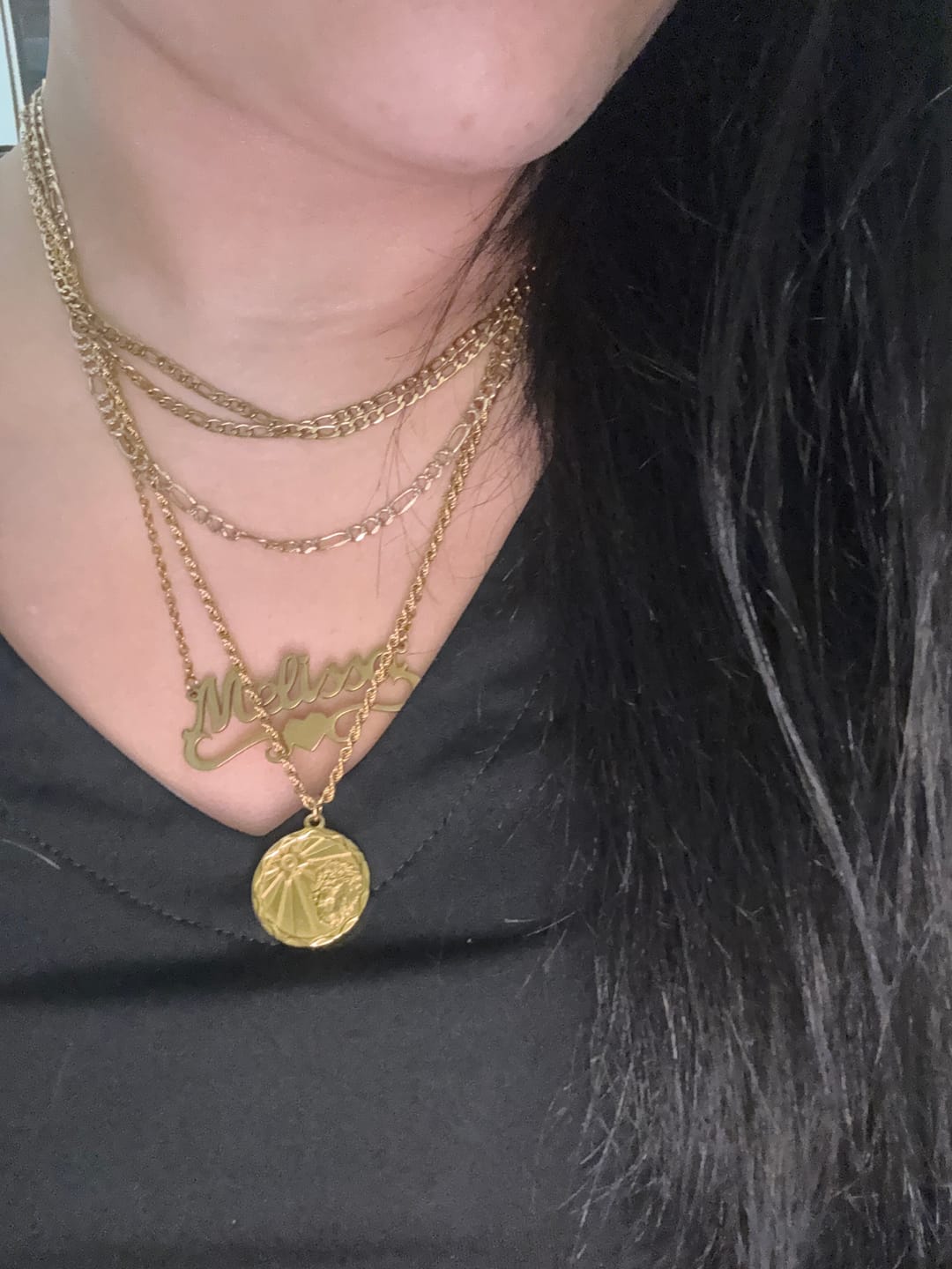 Customer photo review of Zodiac Coin Necklace w/ Rope Chain