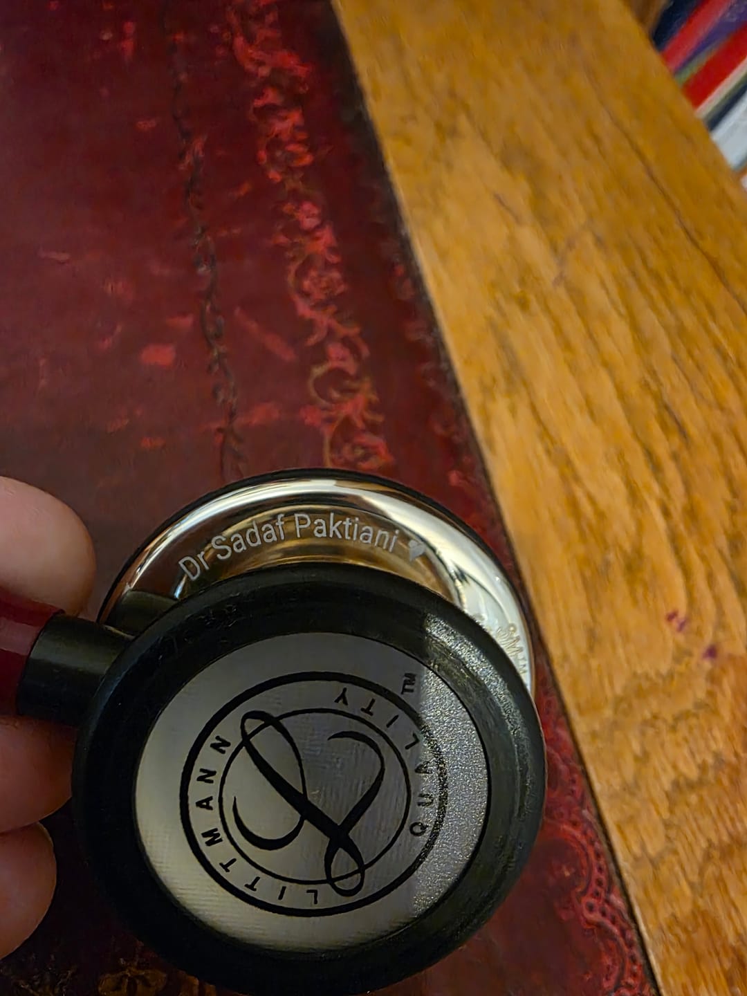 Customer photo review of Littmann Classic III Monitoring Stethoscope: Champagne & Burgundy 5864