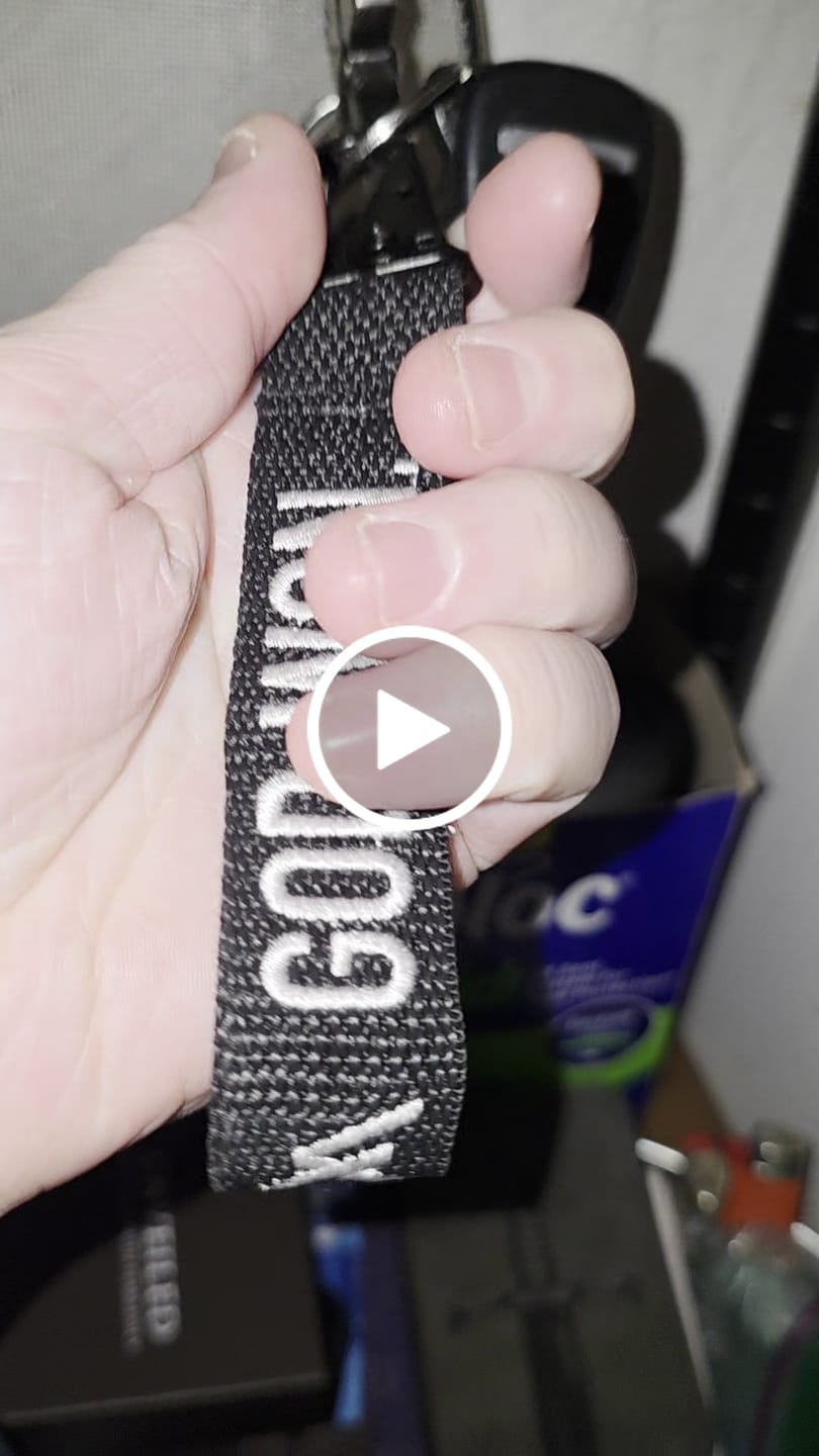 Customer video review of ‘God Won’ Embroidered Keychain