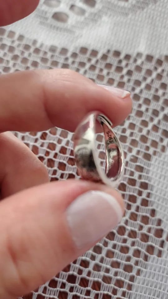 Customer photo review of Bague Homme Argent Pierre NOIRE GRAVÉE