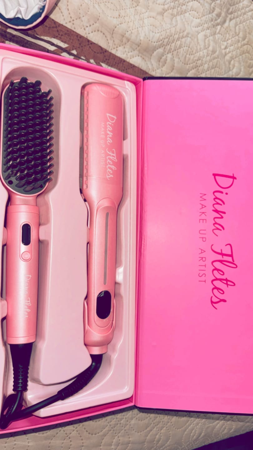 Customer photo review of Set Plancha Profesional Infrarroja + Cepillo Alaciador Light Pink