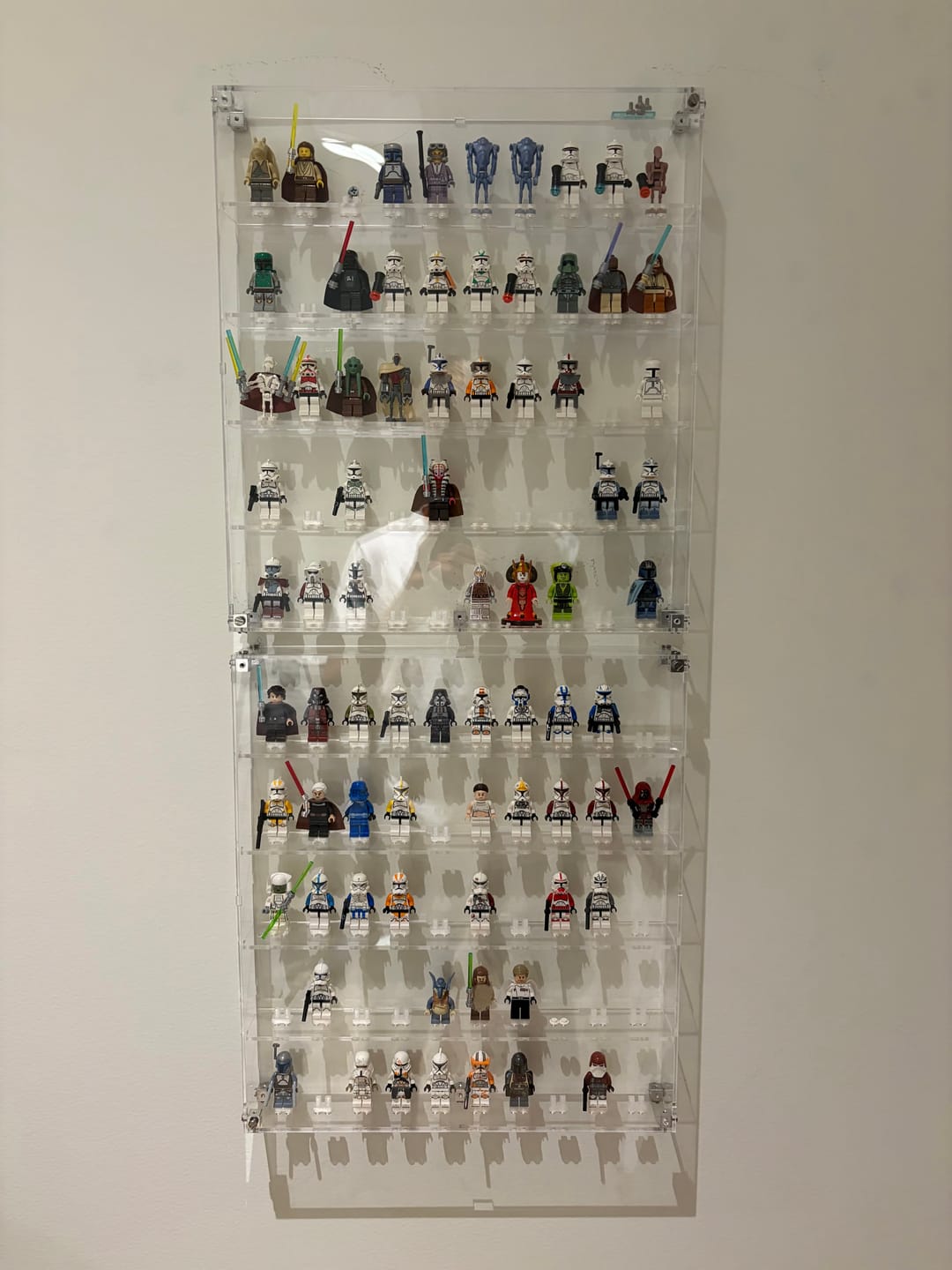 Customer photo review of Wall Mounted Display Case for LEGO® 50 minifigures