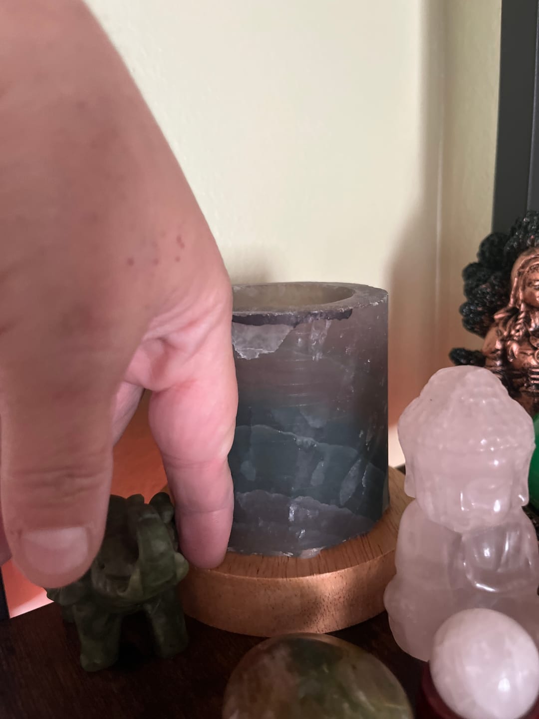 Customer photo review of Rainbow Fluorite Crystal Light Lamp