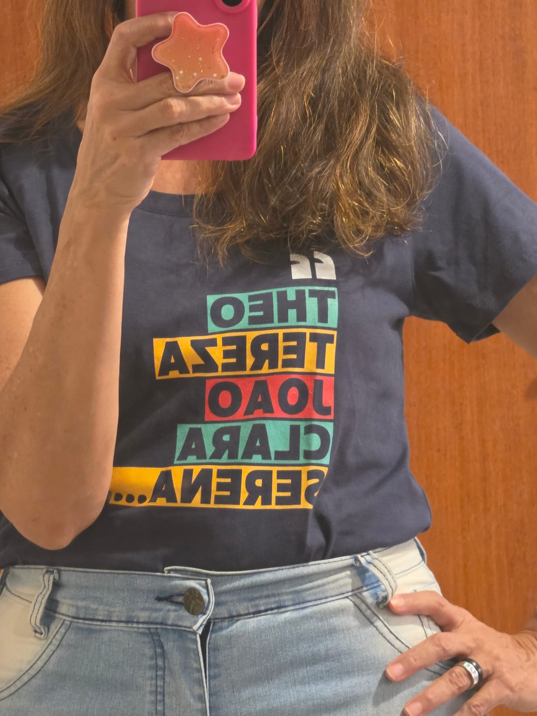 Customer photo review of Camiseta Personalizada PAI / AVÔ - NOMES CITAÇÕES - Algodão 100%