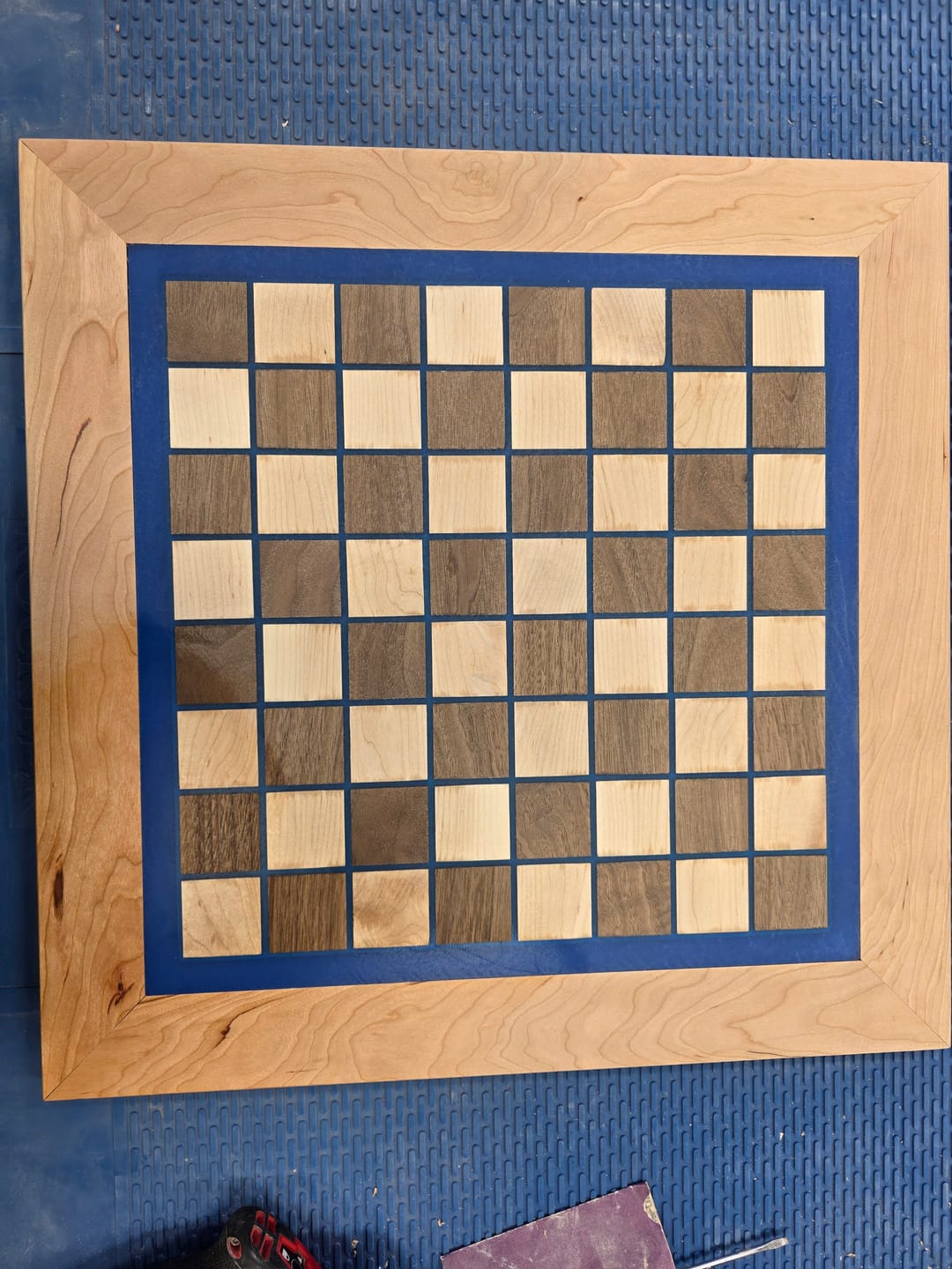 Customer photo review of 14.5x14.5x0.5" Medium Chess Board Silicone Mold With 1.5" Squares