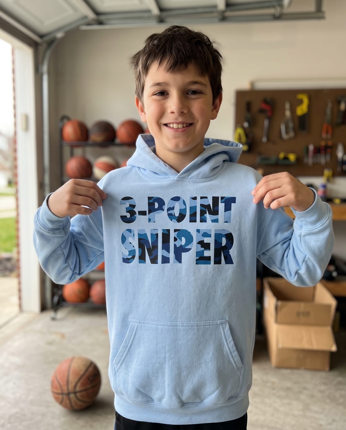 Customer photo review of Youth 3-Point Sniper Hoodie