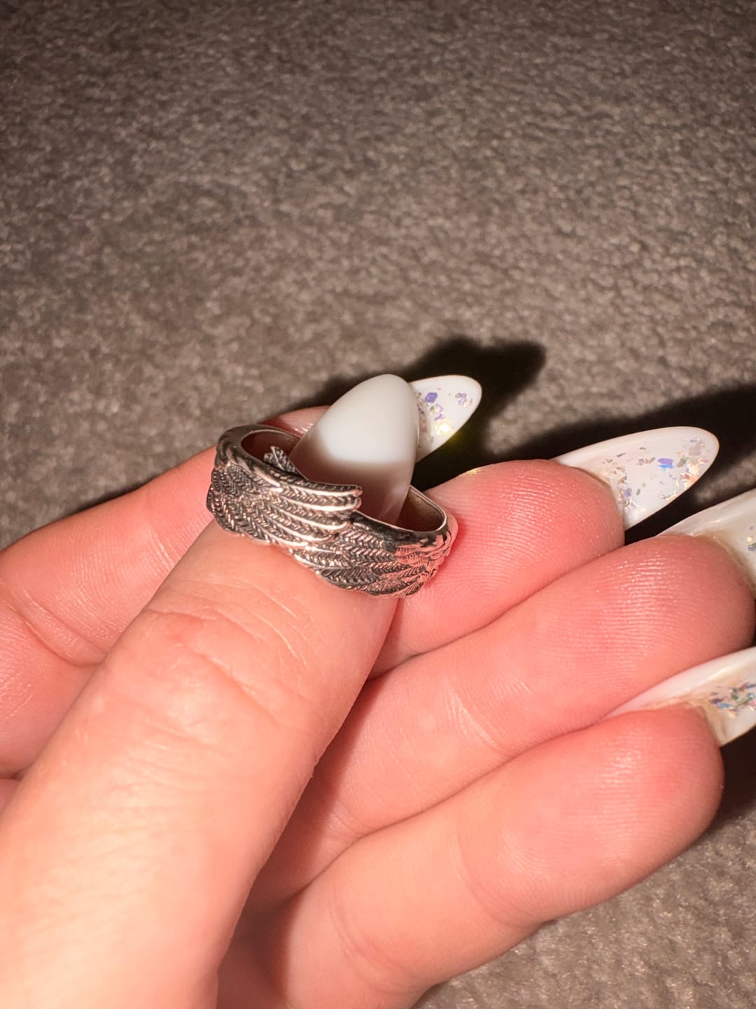 Customer photo review of Buddha Stones FengShui Wing Lucky Ring