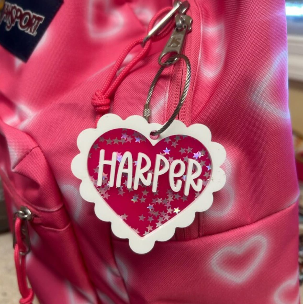 Customer photo review of Sweetheart Custom Name Keychain