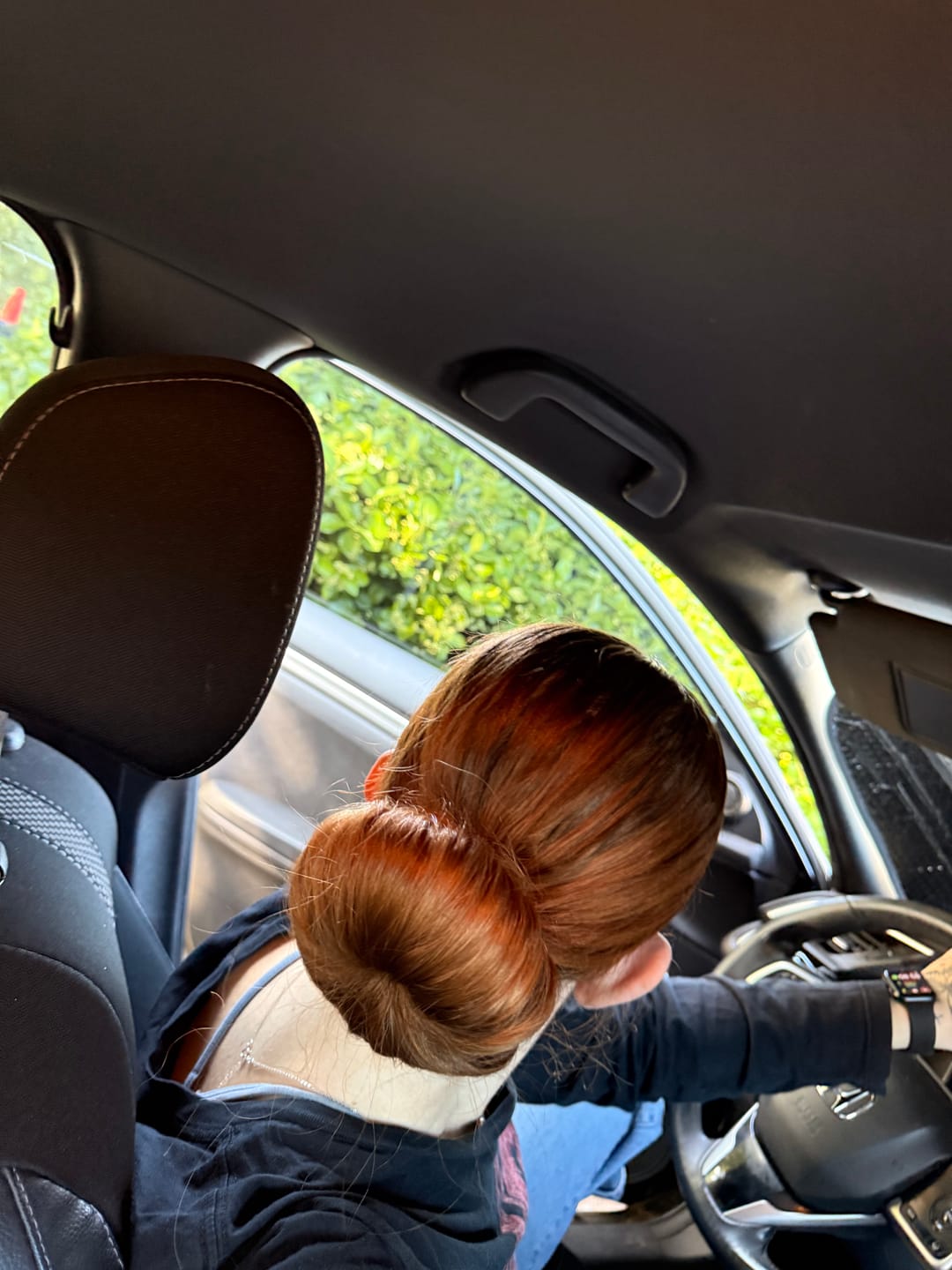 Customer photo review of BROWN MULBERRY SILK HAIR-BUN-MAKER