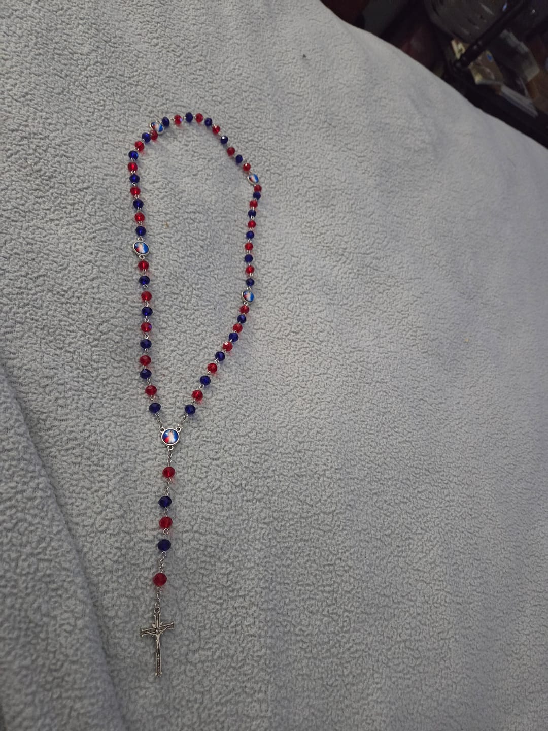 Customer photo review of FREE Today: Vibrant Divine Mercy Rosary with Colored Beads: A Reminder of Heavenly Grace