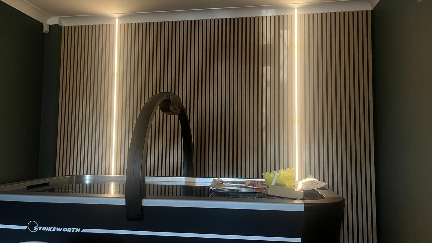 Customer photo review of Acoustic Slat Wall Panels Wooden Decorative Wall Panels Natural Oak Premium 2.4m x 0.6m