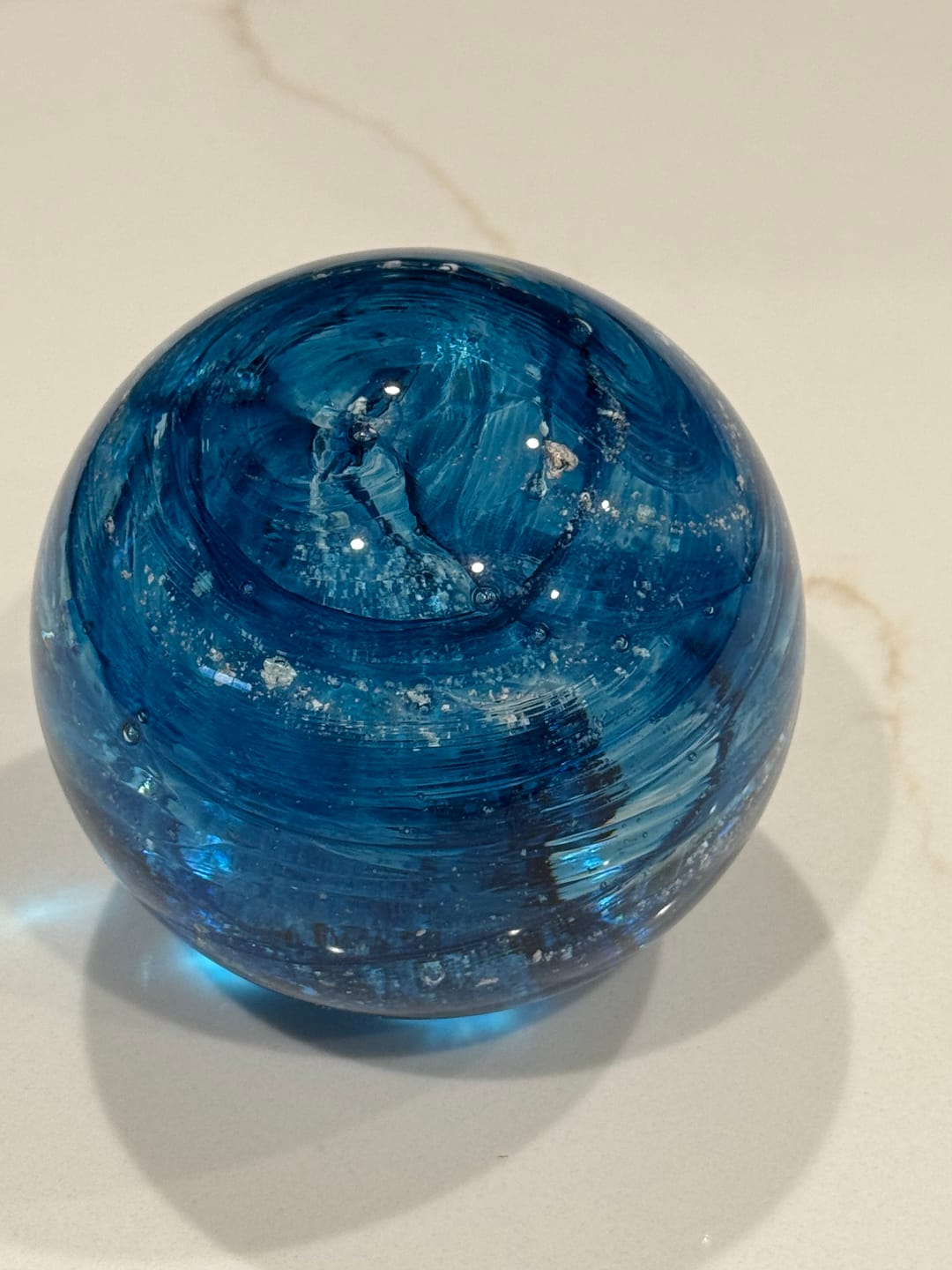 Customer photo review of Serenity Orb with Cremation Ashes