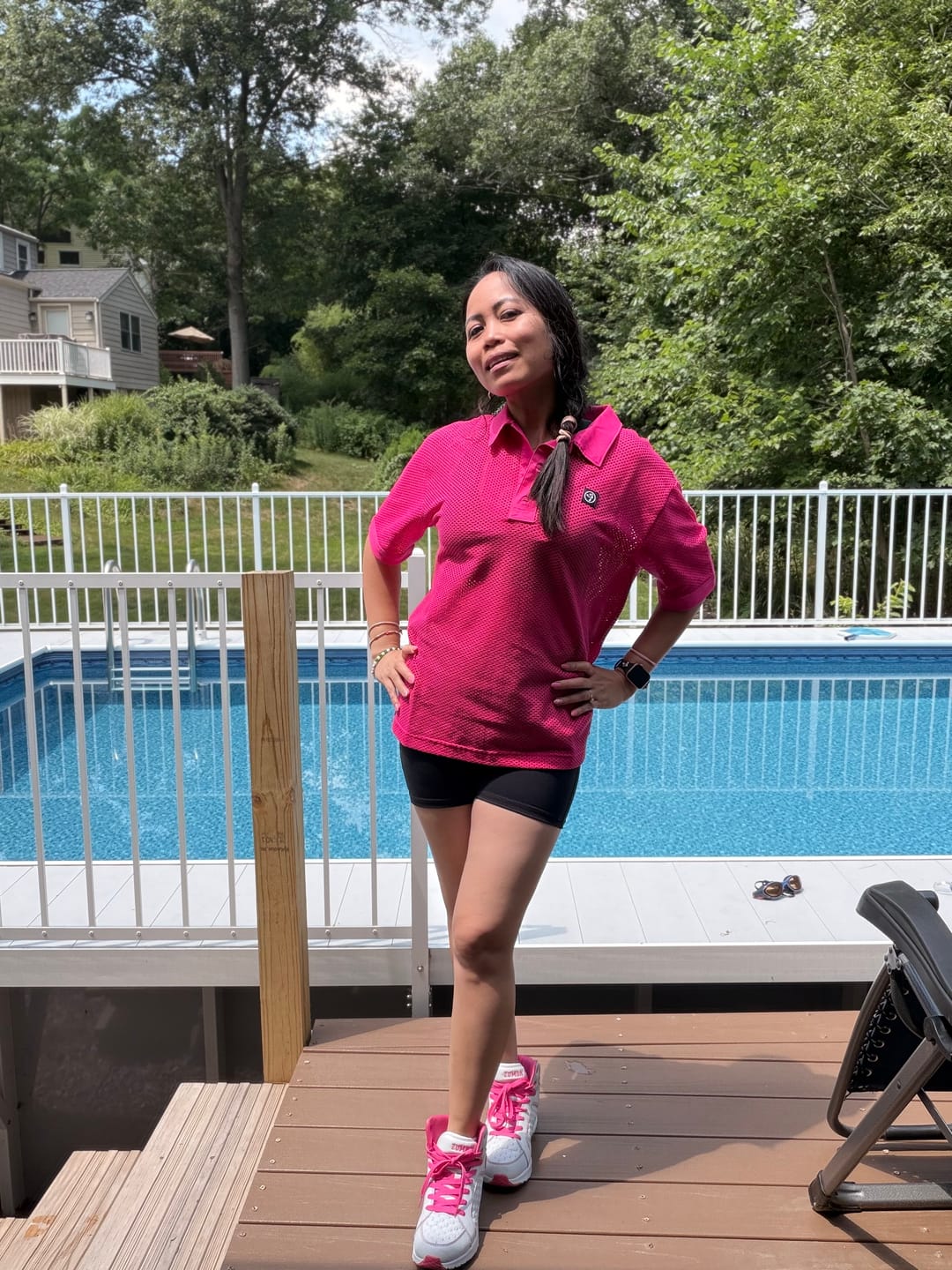Customer photo review of Color Spree Oversized Mesh Polo