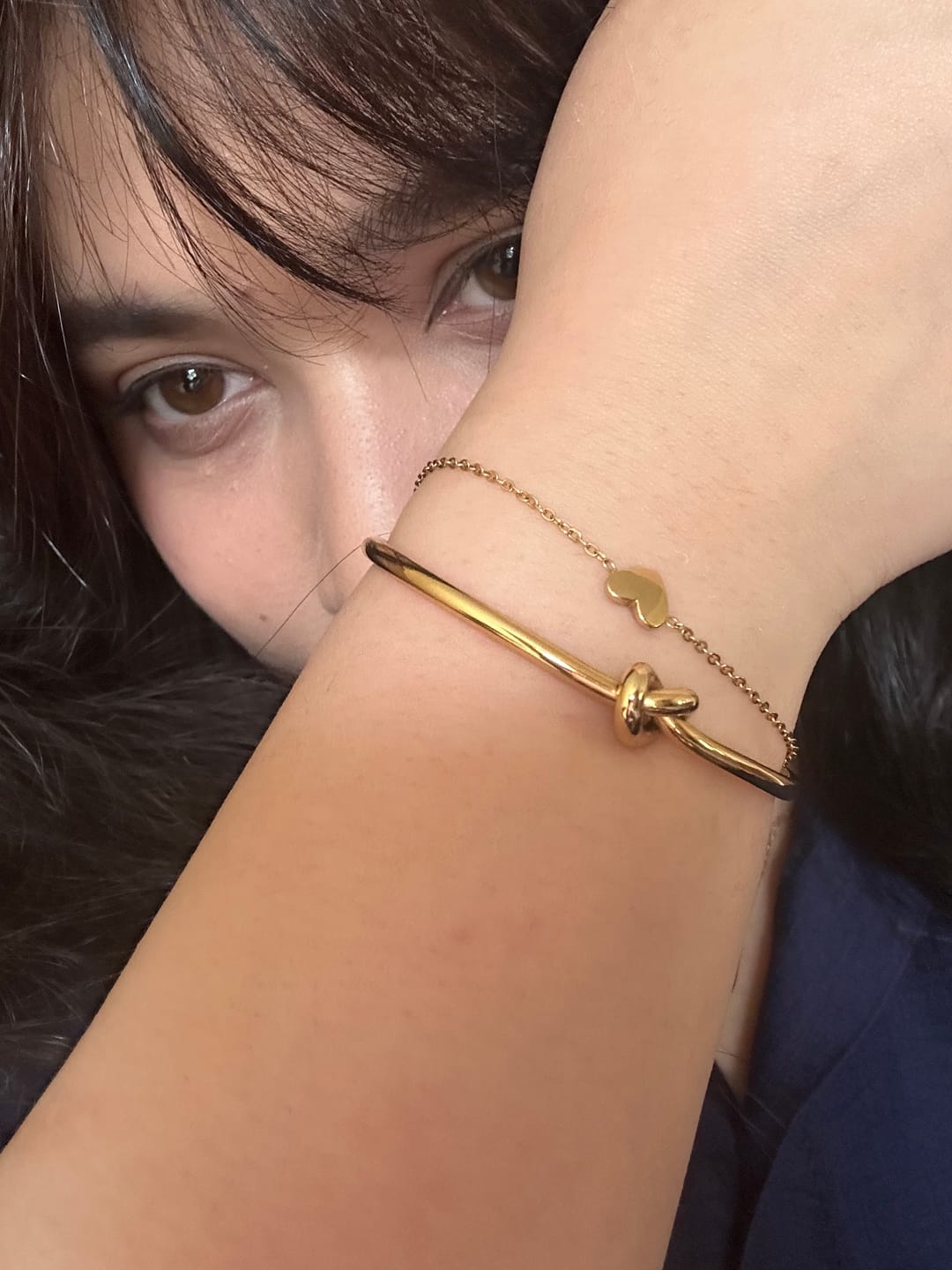 Customer photo review of Eternity Gold Bracelet
