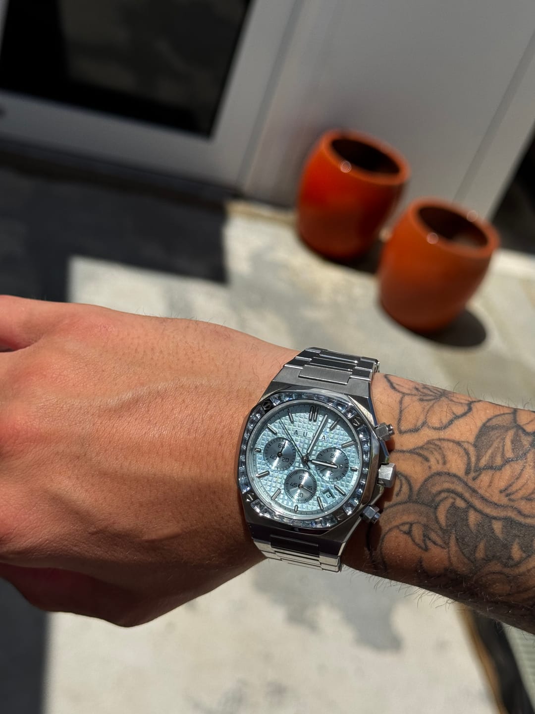 Customer photo review of Chronograph 001: Steel/Azure
