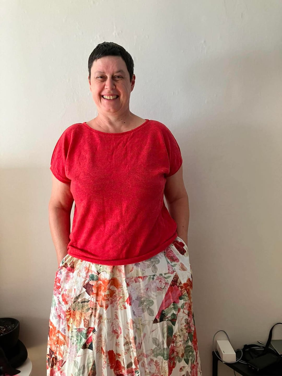 Customer photo review of Top Mila - Coral Jacquard