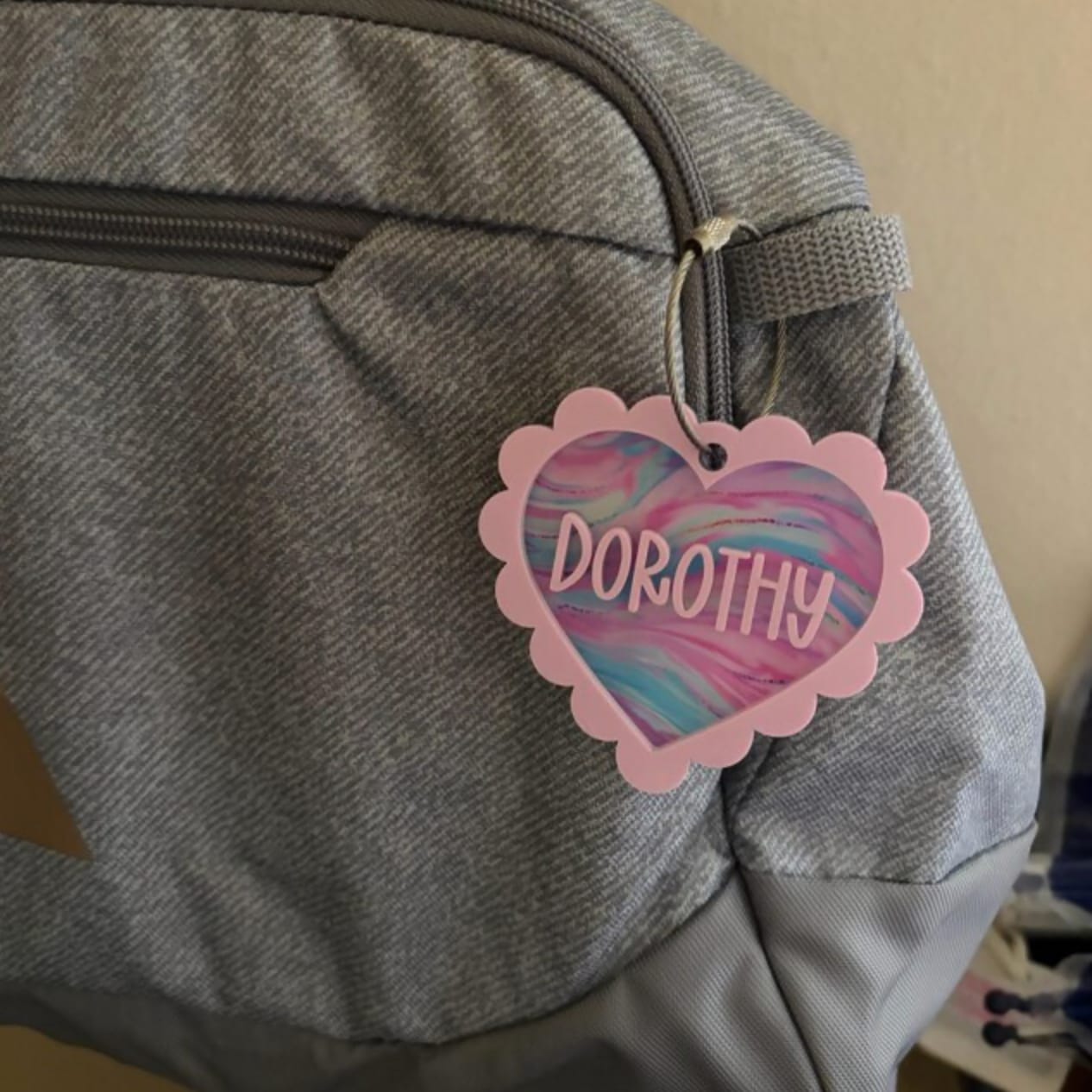 Customer photo review of Sweetheart Custom Name Keychain