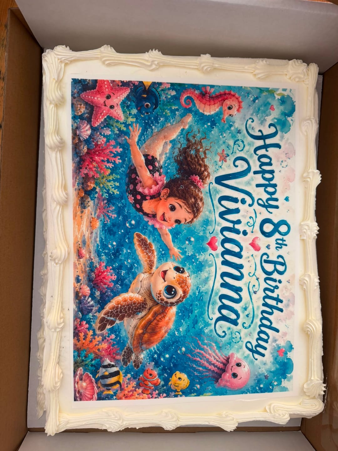 Customer photo review of A3 Rectangle Custom Edible Icing Image