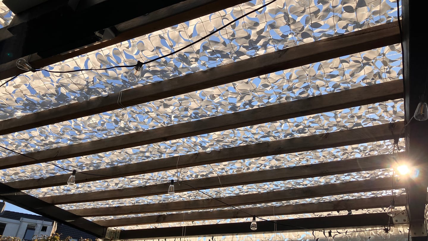 Customer photo review of Met staalkabel versterkt camouflagenet