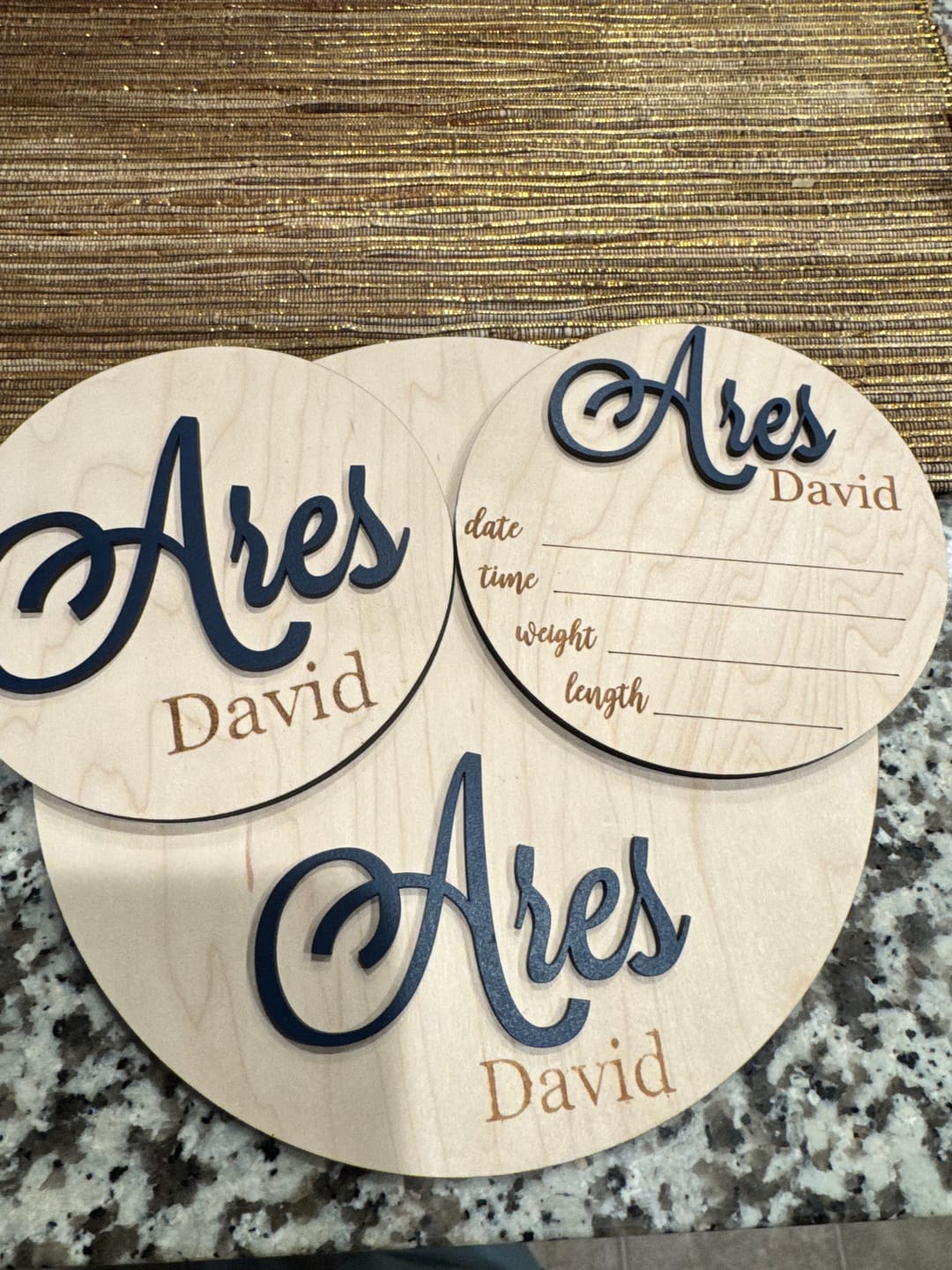 Customer photo review of Baby Name Announcement Sign with Stats