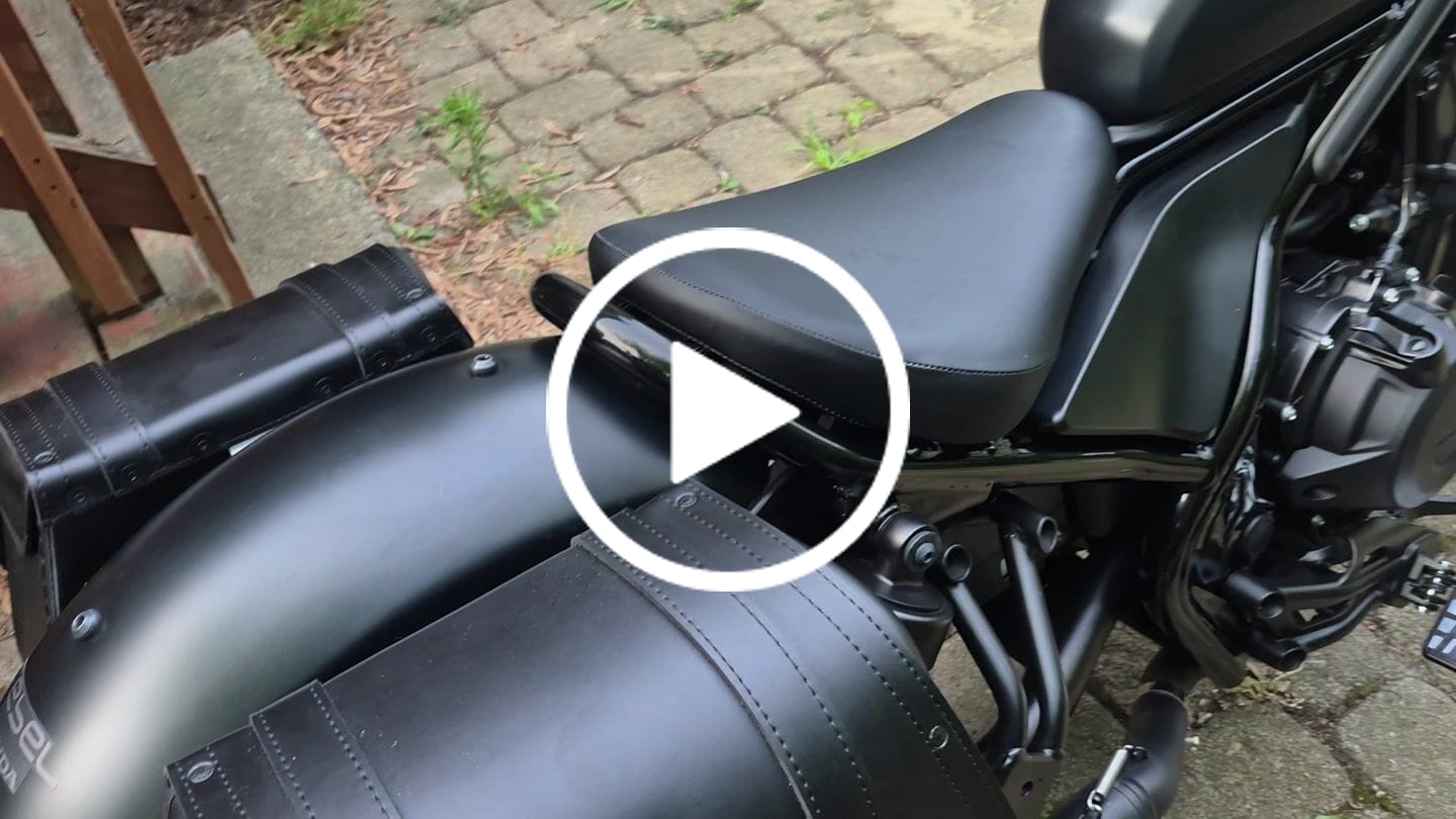 Customer video review of 25L - SpiritBlade Medium Honda Rebel 500/ABS CMX500 Leather Motorcycle Saddlebags