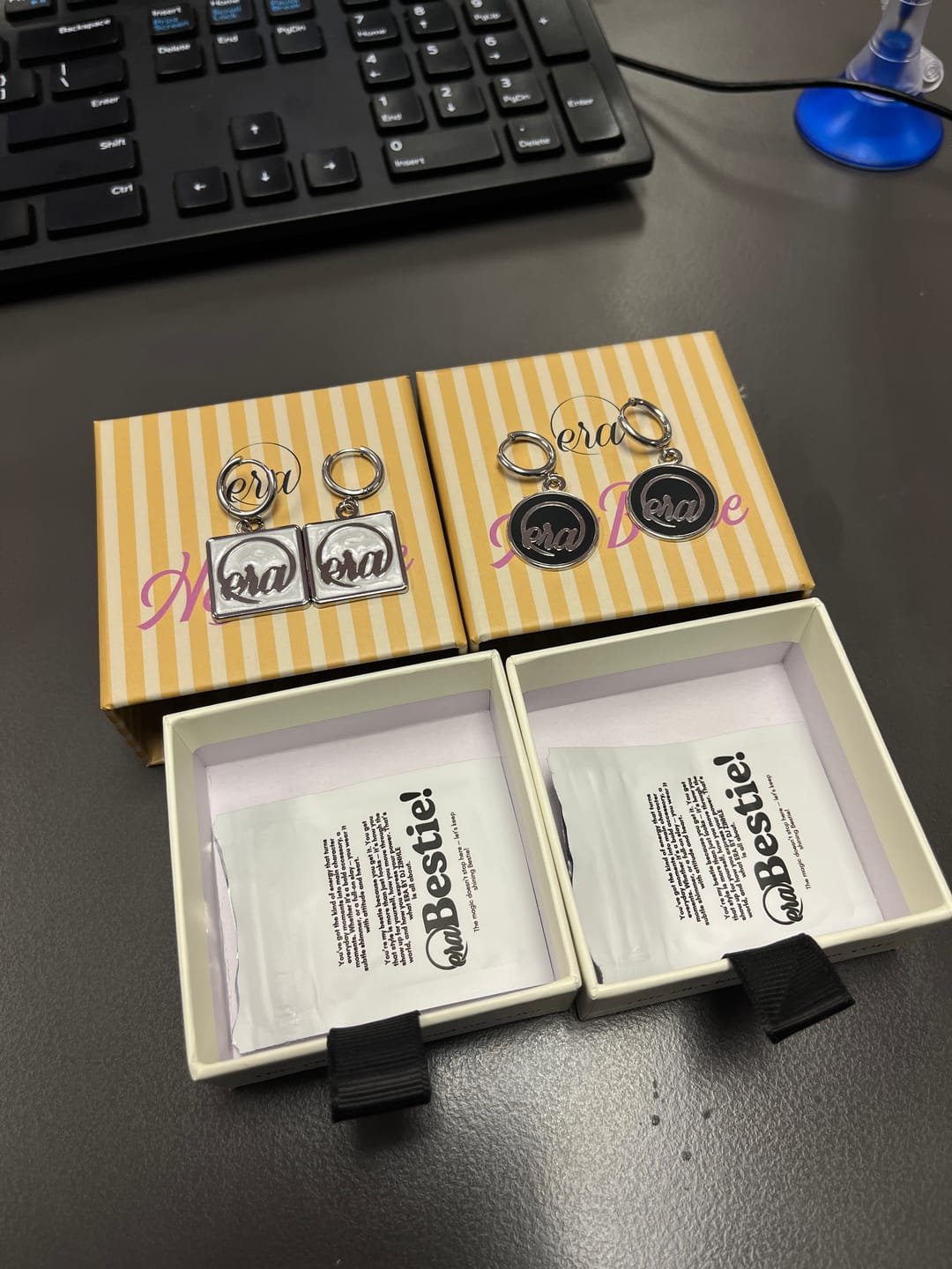 Customer photo review of Silver Diva Drop Earrings