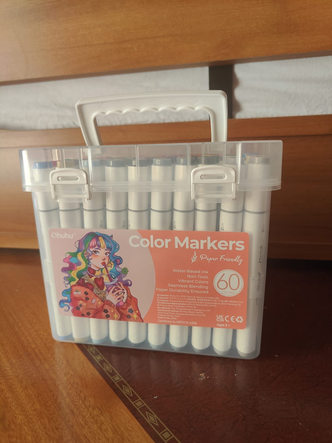Customer photo review of Ohuhu Paper-friendly (No Peeling) Markers Water-based 60 Colors