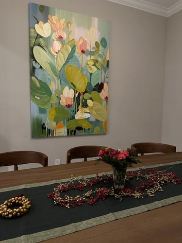 Customer photo review of Modern Abstract Floral Sage Green Wall Art -LX#0116