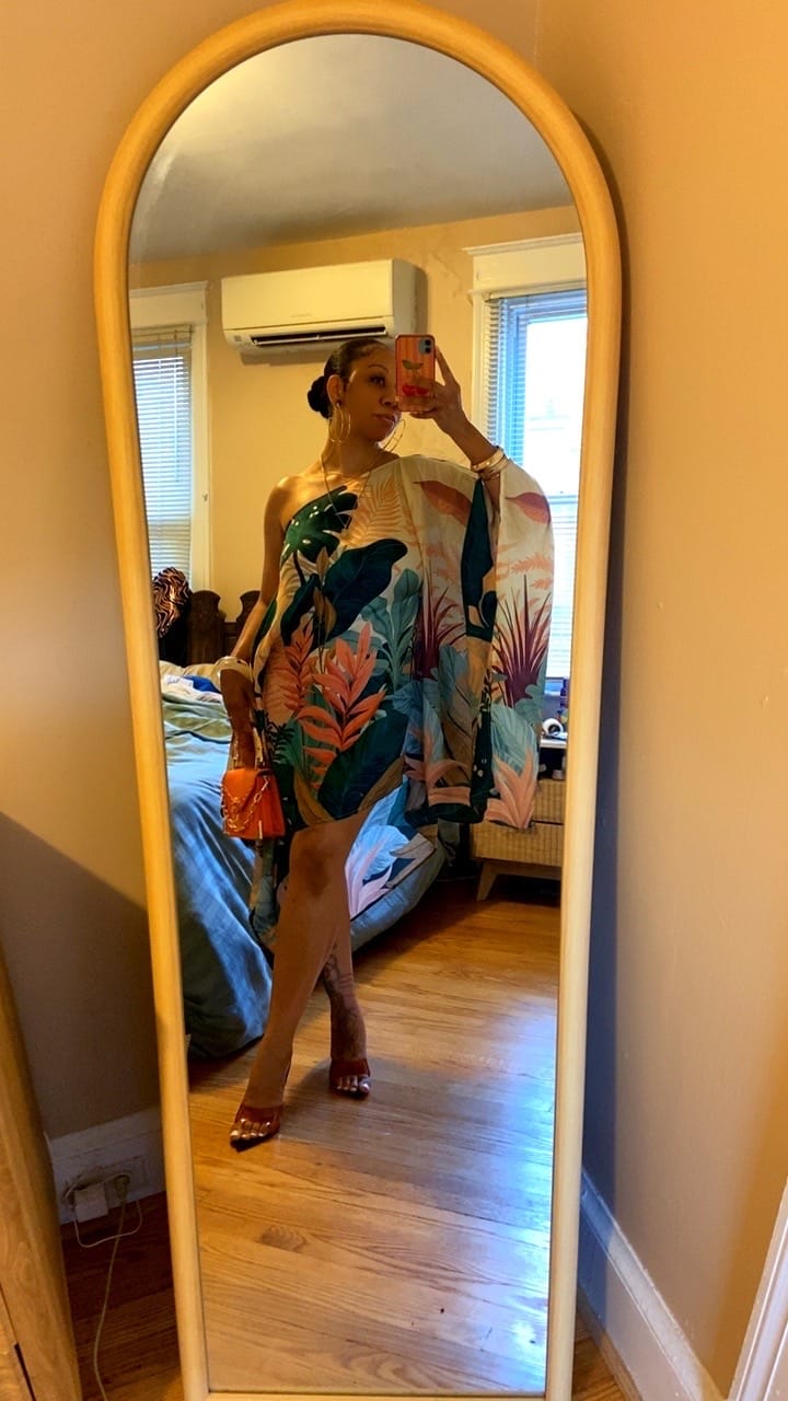 Customer photo review of Multiway Cape Dress - Solstice