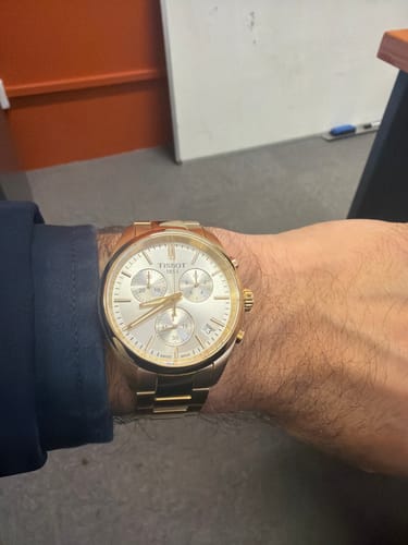 Customer photo review of Tissot PR100 Men's 40mm Gold PVD Quartz Chronograph Watch T150.417.33.031.00