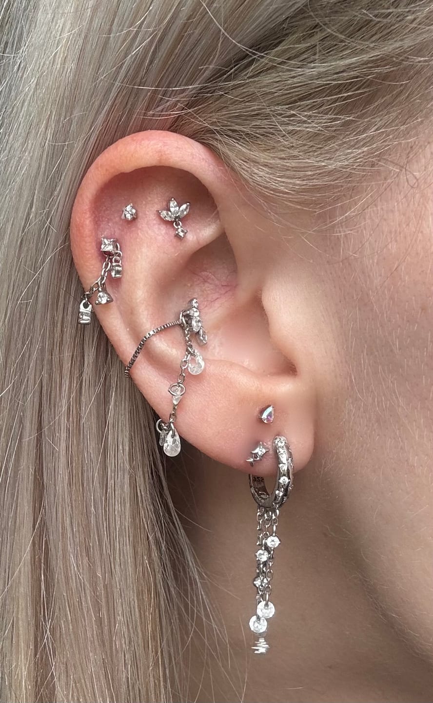 Customer photo review of DEIA Curved Cartilage Stud