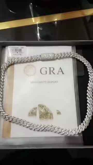 Customer photo review of 10mm Iced Out Moissanite Miami Cuban Link Chain 14K Gold