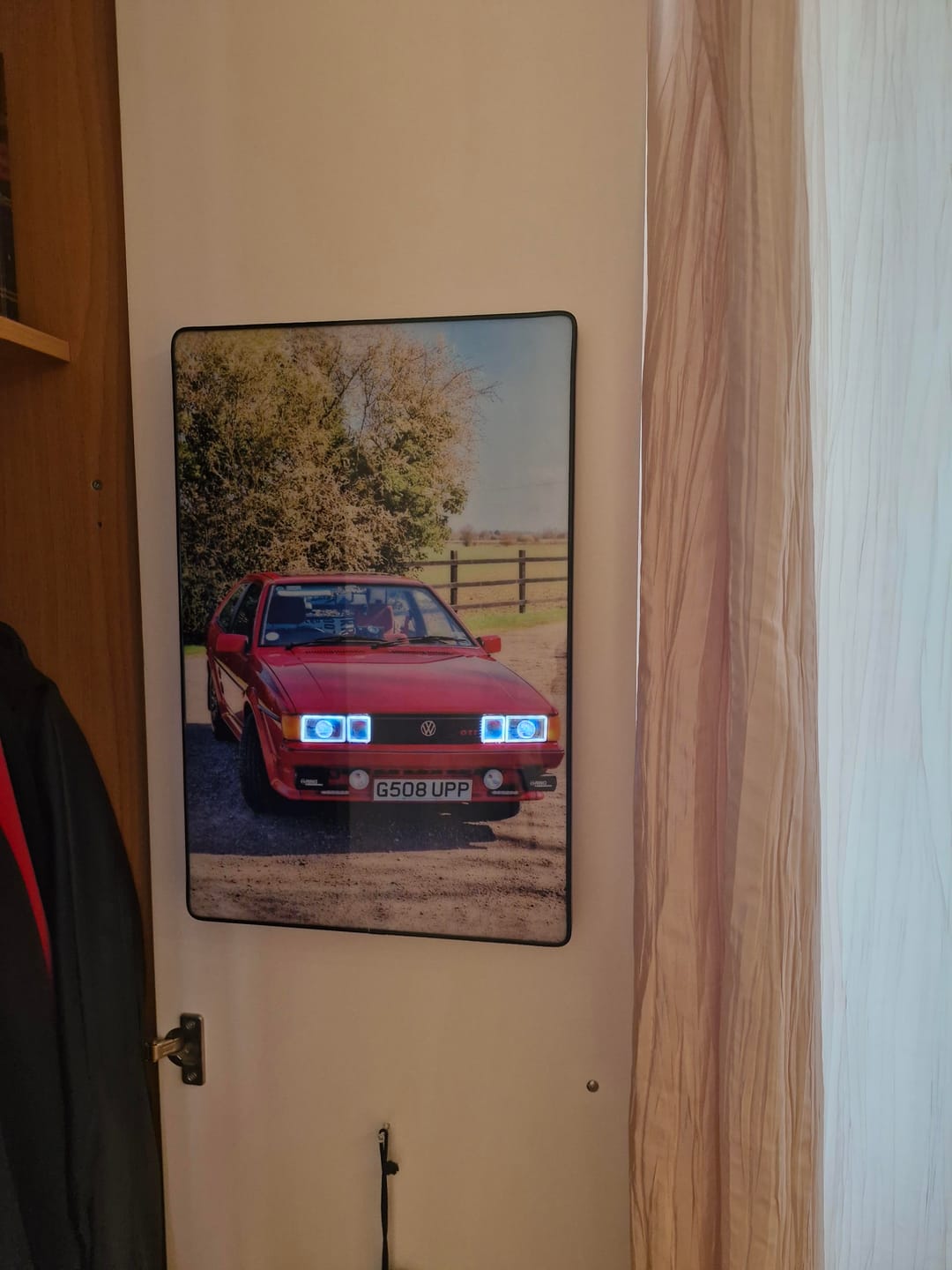 Customer photo review of Design Your Own Neon Car Photo Frame |  Personalized LED Art